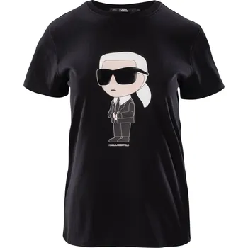 Dámské Tričko s krátkým rukávem KARL LAGERFELD IKONIK 2.0 KARL T-SHIRT 230W1700-999 – Černá M