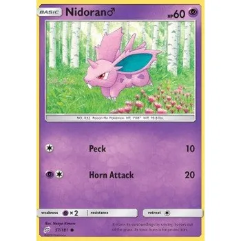 Sběratelská karetní hra Pokémon TEU 057/181 Nidoran M - Team Up Stav: Near Mint, Verze: REVERSE HOLO