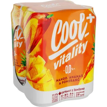 Pivo Cool+ Vitality plech 4×0,5 l nealkoholický