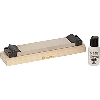 RH Preyda Jemný brusný kámen z arkansasu s úhlovými vodítky + honovací olej