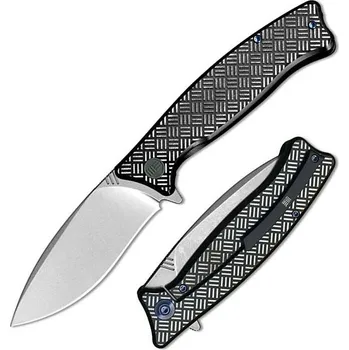 turistický batoh We Knife Balaenoptera 712F Black and White Ti Handle M390 Stonewash Blade