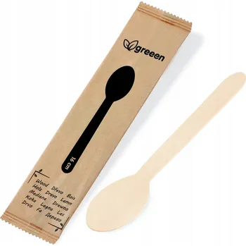 Jednorázové nádobí Lžíce dřevěná jednotlivě balená 16 cm - 100 ks