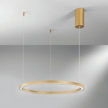 FANEUROPE Závěsné LED svítidlo HOOP zlatá, 30 W, 4500 lm, CCT, 60 x 150 cm - FANEUROPE FAN LED-HOOP-S60-ORO