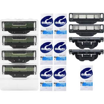 NÁHRADNÍ HLAVICE DO HOLICÍHO STROJKU GILLETTE MACH3 CHARCOAL x4 + 7x CESTOVNÍ GEL
