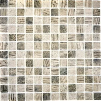 Obklad Skleněná mozaika, šedo-béžová 4 mm