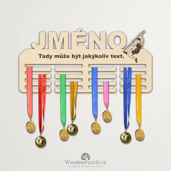 věšák na medaile WoodenPuzzle.cz Věšák na medaile - skok o tyči - muž Velikost: 30 cm