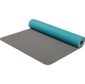 podložka na cvičení YATE Yoga Mat dvouvrstvá, materiál TPE tyrkys/šedá YASA04708