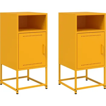 Noční stolek Ocelové noční stolky Mustard 36x39x78 cm
