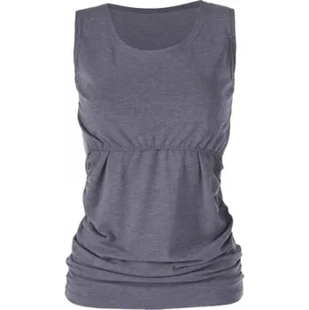 Těhotenské a kojící tílko TOP - šedá melanž, Velikost XL, Barva Šedá