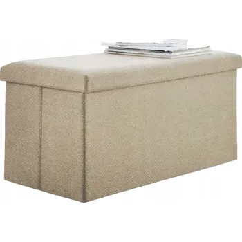 Čalouněná lavice s úložným prostorem Smukee 76 x 38 x 38 cm hnědá