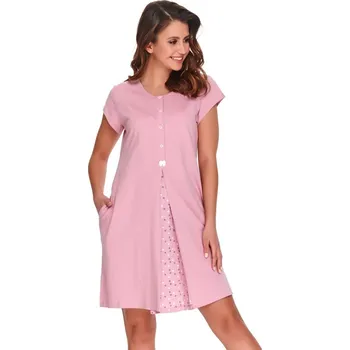 Těhotenské kalhotky Těhotenská noční košilka Lena pro kojení světle růžová, Velikost S, Barva Světle růžová 9703