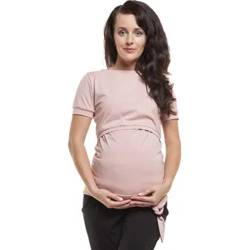 Těhotenská mikina Těhotenská a kojící halenka Supl světle růžová, Velikost L-XL, Barva Světle růžová