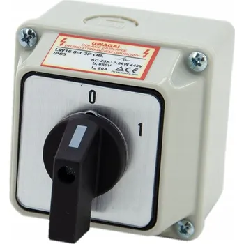 vypínač Křížový vačkový spínač 16A 0-1 3f vypínač odpojovač v pouzdře IP65