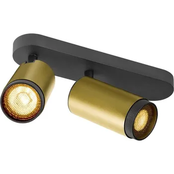 SLV - BIG WHITE GRIP! L SPOT CL, double, QPAR51, stropní svítidlo pro povrchovou montáž, válcové, 2 x max. 6 wattů, zlatá / černá - BIG WHITE (SLV) LA 1009099