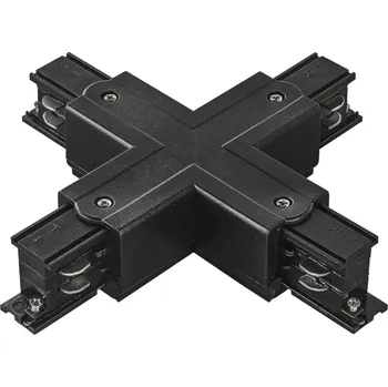 Bodové svítidlo FANEUROPE Příslušenství křížové spojení (X‑spojení) pro třífázový lištový systém, černá - FANEUROPE FAN LED-RAIL-X-NER