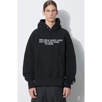 Pánská mikina Bavlněná mikina Engineered Garments Raglan Hoodie, XL, černá, 99X