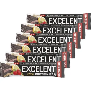 Proteinová tyčinka Nutrend EXCELENT Bar double, 6 x 85 g, citron+tvaroh+malina s brusinkami