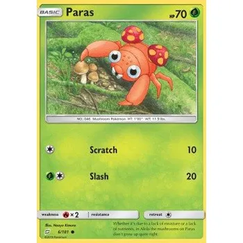 Sběratelská karetní hra Pokémon TEU 006/181 Paras - Team Up Stav: Near Mint, Verze: NORMAL