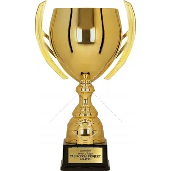 Elegantní VELKÝ zlatý POHÁR 33 cm + gravírování DÁREK