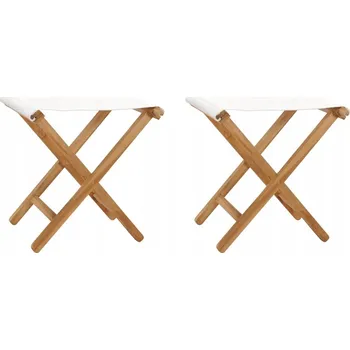 Zahradní nábytek Skládací židle, 2 ks, masivní teakové dřevo a krémová látka