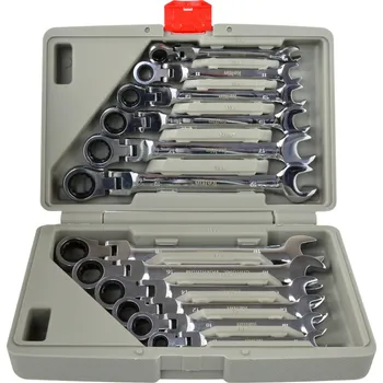 Klíč Očkoploché klíče s ráčnou 8-19 mm 12 ks