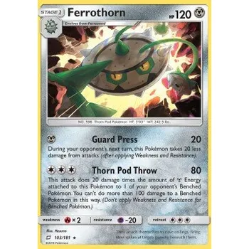 Sběratelská karetní hra Pokémon TEU 103/181 Ferrothorn - Team Up Stav: Near Mint, Verze: NORMAL
