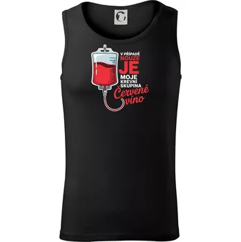 Pánské termoprádlo V případě nouze je moje krevní skupina červené víno - Tílko pánské Core - XL ( Černá )