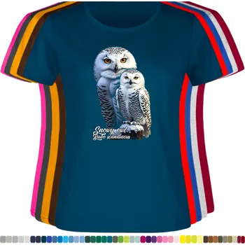 Dámské tričko damske-levne-bavlnene-tricko-digitalni-potisk-sovice-snezni Barva: Petrol - petrolejové, velikost: M