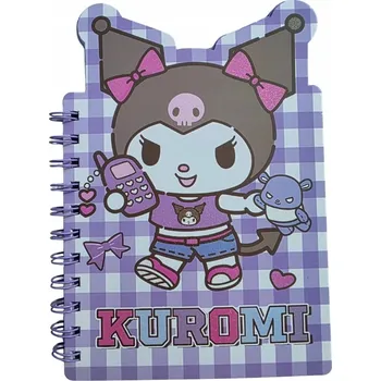 Zápisník Malý Notes Zápisník Kuromi s telefonem Sanrio Fialový v řadě