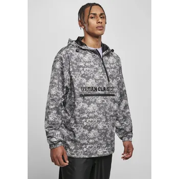 Commuter Pull Over Jacket tmavé digitální kamufláže Urban Classics černá | modrá | šedá 1753331