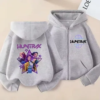 Chlapecký svetr KPop Demon Hunters (Lovkyně démonů) KPop Demon Hunters dětská mikina s potiskem (šedá) Varianta: No. 2, Velikost: 110