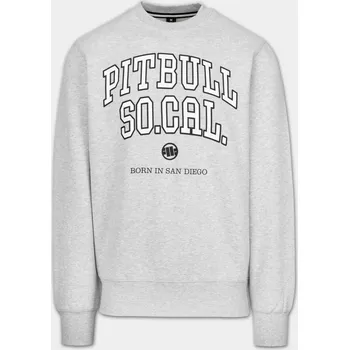 Pánská mikina PitBull West Coast - pánská mikina SO CAL šedý melír 3XL