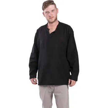 Pánská košile Košile Nepál / ETNO KURTA černá BOHO 3XL