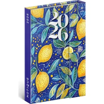 Diář Notique Týdenní Magnetický Diář Citrony 2026, 11 x 16 cm - Západní