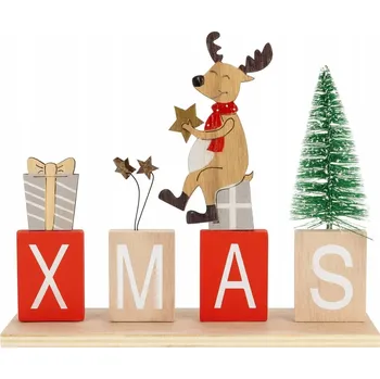 Obraz Dřevěná vánoční dekorace nápis XMAS 18,5 cm