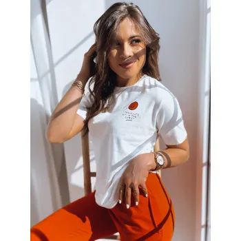 Dámské oblečení Dámské tričko s potiskem THE CUTEST Barva Ecru DSTREET DStreet bílá | šedá | hnědá 2224764