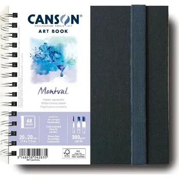 Art Book Canson Montval Skicák v pevné kroužkové vazbě 20x20 cm, CP, 300 g, 24 listů