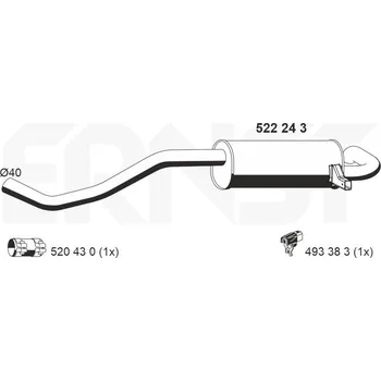 Tlumič výfuku Zadní tlumič výfuku ERNST 522243
