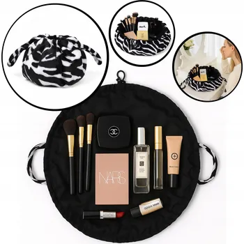 Kosmetická taška Kulatá cestovní kosmetická taštička stahovací vak pouzdro na kosmetiku velká podložka