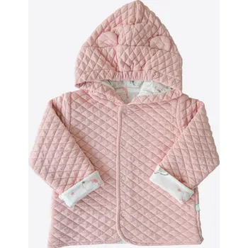 Kojenecká souprava kitikate PROŠÍVANÁ BUNDA S KAPUCÍ PUDROVÁ_S15214 Velikost: 12 - 18 MĚSÍCŮ