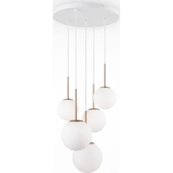 MAYTONI Závěsné svítidlo Basic form E14 5x40W bílá/zlatá kov/sklo - MAYTONI M MOD321PL-05G