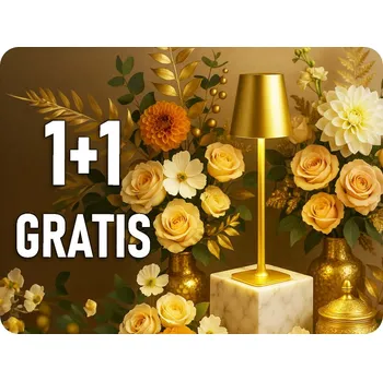 Lampička STOLNÍ LAMPA TAZA 3,5W, 400LM, CCT, IP54, NABÍJATELNÁ, 2X2000MAH, ZLATÁ , 1+1 zdarma! [208964]