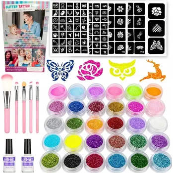 Tetování TATTOO STUDIO PRO HOLČIČKU GLITROVÉ OMYVATELNÉ SADA NA VÝROBU TETOVÁNÍ