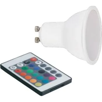 Žárovka FANEUROPE Žárovka LED GU10, 5 W, 400 lm, RGB + 4000 K, 38 °, 50 x 56 mm, 15 000 h, CRI 80, dálkový ovladač - FANEUROPE FAN KLASSIC-GU10-RGBW