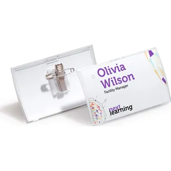 Kancelář DURABLE 8211, jmenovka Click Fold s kombinovaným klipem 40x75 mm, čirá