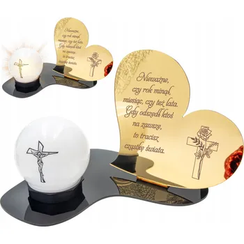 Smuteční dekorace Hřbitovní Svíčka LED SOŠKA Zlatá NA HŘBITOV HROB Velká věčná lampa na hrob