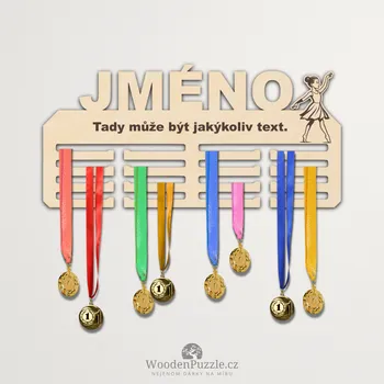 věšák na medaile WoodenPuzzle.cz Věšák na medaile - dance art - dívka Velikost: 30 cm