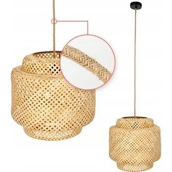 Velké závěsné svítidlo BOHO s pleteným stínidlem 40 cm černé stropní svítidlo E27