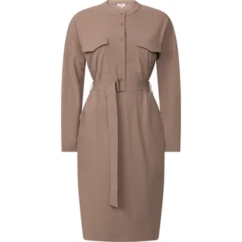 Dámské šaty Zoso šaty s dlouhým rukávem Isa hnědé Velikost: XL