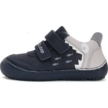 Chlapecké polobotky D.D.step Celoroční boty obuv D.D. step kožené BAREFOOT S073-52328 tmavomodré se žralokem velikost: 30